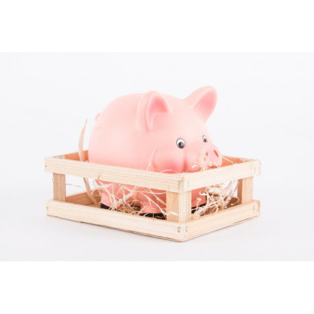 Tirelire Cochon rose céramique avec caisse 