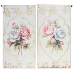 Tableau Fleurs Roses - 30 x 15 cm