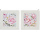 Cadre toile Fleurs Roses - 40 x 40 cm 