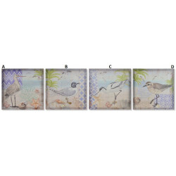 Tableau toile oiseau - plage - 40 x 40 cm