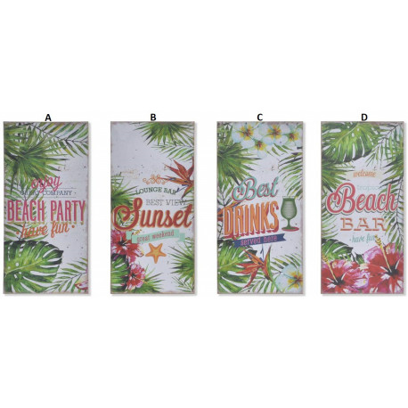 Tableau bois Pub - plage - vintage - 40 x 20 cm