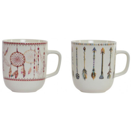 Lot de 2 Tasses Attrape rêve en porcelaine