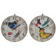 Horloge murale bois Papillon et Libellule - 34 cm