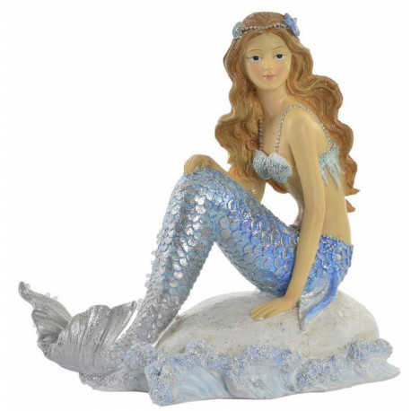 Figurine Sirène assise - 17 cm 