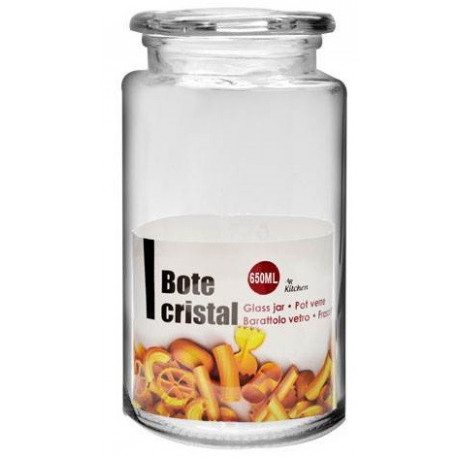 Bocal rond en verre avec couvercle - 650 ml