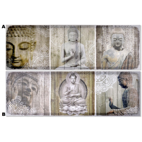 Cadre toile zen Bouddha - mandala - 90 x 30 cm