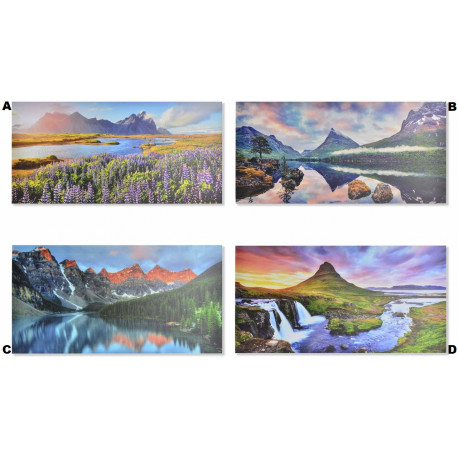 Tableau toile Montagne et Rivière - Paysage - 60 x 30 cm