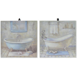 Cadre bois Baignoire - Salle de bain - 20 x 20 cm