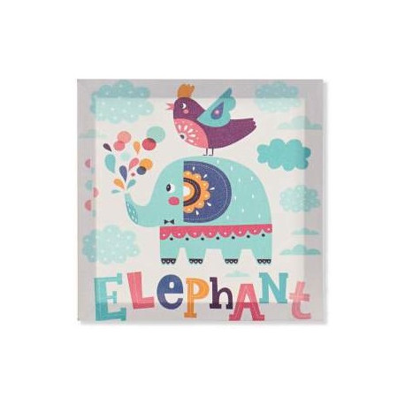 Tableau toile enfant Animaux - 28 x 28 cm