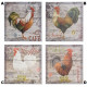 Tableau toile Coq - 40 x 40 cm