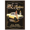 Plaque murale métal  Voiture - Fille - garage - vintage - 30 x 20 cm