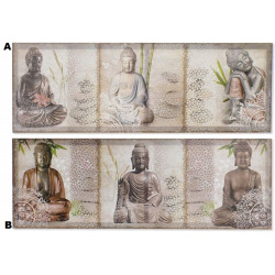 Tableau toile zen Bouddha - Galet - 90 x 30 cm