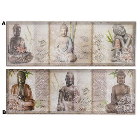 Tableau toile zen Bouddha - Galet - 90 x 30 cm