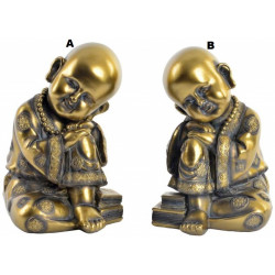 Figurine Moine shaolin - bouddhiste doré - 19,5 cm