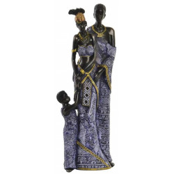 Statuette Famille Africaine - 30,5 cm