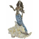 Statuette Sirène dorée sur coquillage - 28,5 cm