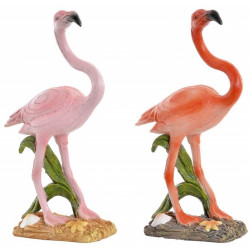 Figurine Flamant déco rose orange - 19 cm