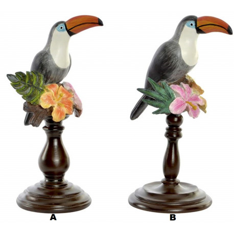 Figurine Toucan déco sur socle - 32 cm