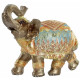 Figurine Eléphant ethnique doré - 15 cm