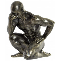 Statuette Athlète agenouillé - Homme - couleur bronze - 16 cm