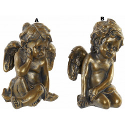 Figurine Ange assis doré - 12 cm