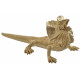 Figurine statuette déco Lézard à collerette doré - 28 cm