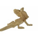 Figurine statuette déco Lézard à collerette doré - 28 cm