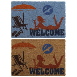 Paillasson fibre coco Plage " Welcome "