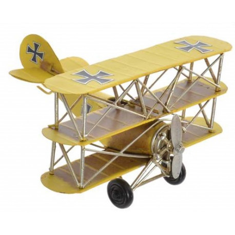 Avion Miniature en métal, Modèle Jaune, L 16 cm