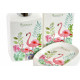 Set de 3 pièces Salle de bain porcelaine Flamant rose - oiseau exotique