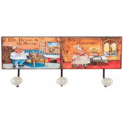 Porte Manteau mural en métal Cuisinier - Restaurant - Cuisine - rétro - 37 cm