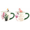 Lot de 2 mugs Flamant rose et Toucan 3D en céramique