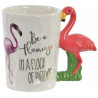 Lot de 2 mugs Flamant rose 3D en céramique