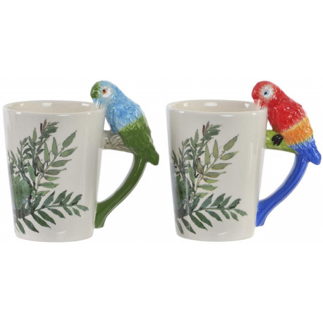 Lot de 2 mugs Perroquet 3D en céramique