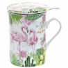 Mug à infusion Flamant rose 280 ml avec couvercle et filtre inox