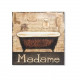 Tableau métal Baignoire - Salle de bain - vintage - 30 x 30 cm