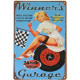 Plaque murale métal Pin up - garage - vintage - 30 x 20 cm