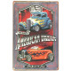 Plaque murale métal Voiture - vintage - " American dream "- 30 x 20 cm