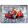 Plaque murale métal Voiture - Fille - pin up - vintage - 30 x 20 cm