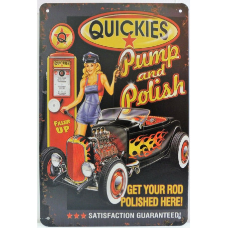 Plaque murale métal Voiture - Pin up - Garage - vintage - 30 x 20 cm