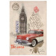 Plaque murale métal Voiture - Big Ben - Londres - vintage - 30 x 20 cm