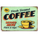 Plaque murale métal cuisine Café - Coffee - pub vintage - 30 x 20 cm