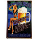 Plaque murale métal Pin up - Bière - Alcool - Pub - 30 x 20 cm