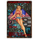 Plaque murale métal Pin up - Hot Rod garage - vintage - 30 x 20 cm