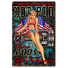 Plaque murale métal Pin up - Hot Rod garage - vintage - 30 x 20 cm