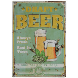 Plaque murale métal relief Bière - Alcool - Pub - 40 x 30 cm