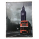 Plaque murale métal relief Bus de Londres - Big Ben - vintage - 40 x 30 cm