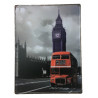 Plaque murale métal relief Bus de Londres - Big Ben - vintage - 40 x 30 cm
