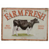 Plaque murale métal relief Vache - Lait - pub Ferme - vintage - 40 x 30 cm