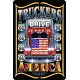 Plaque murale métal relief Camion - Camionneur - USA - 40 x 30 cm